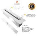 Queimador Ecológico 60CM x12x 9cm (Tampa Removível)