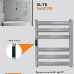 Toalheiro Termico Inox 304 Polido Quadrado com timer embutido bivolt 110v 220v 500 800 120mm 88w